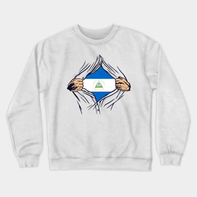 Proud Nicaragua Flag, Nicaragua gift heritage, Nicaraguan girl Boy Friend Nicaraguaense Crewneck Sweatshirt by JayD World